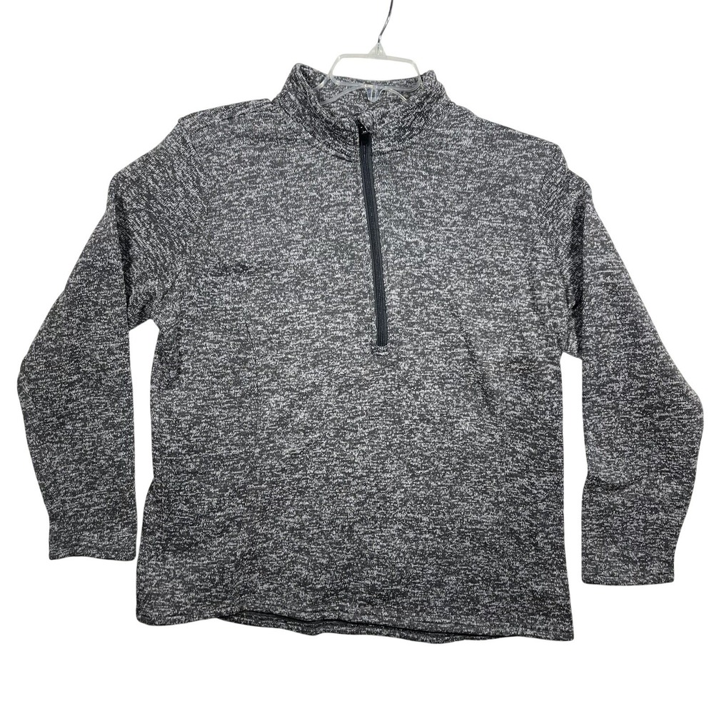 Bit & Bridle Pullover Women XL Grey Marled Quarter Zip Fleece Lined Sweater